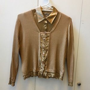 Gold Sweater & Blouse Set